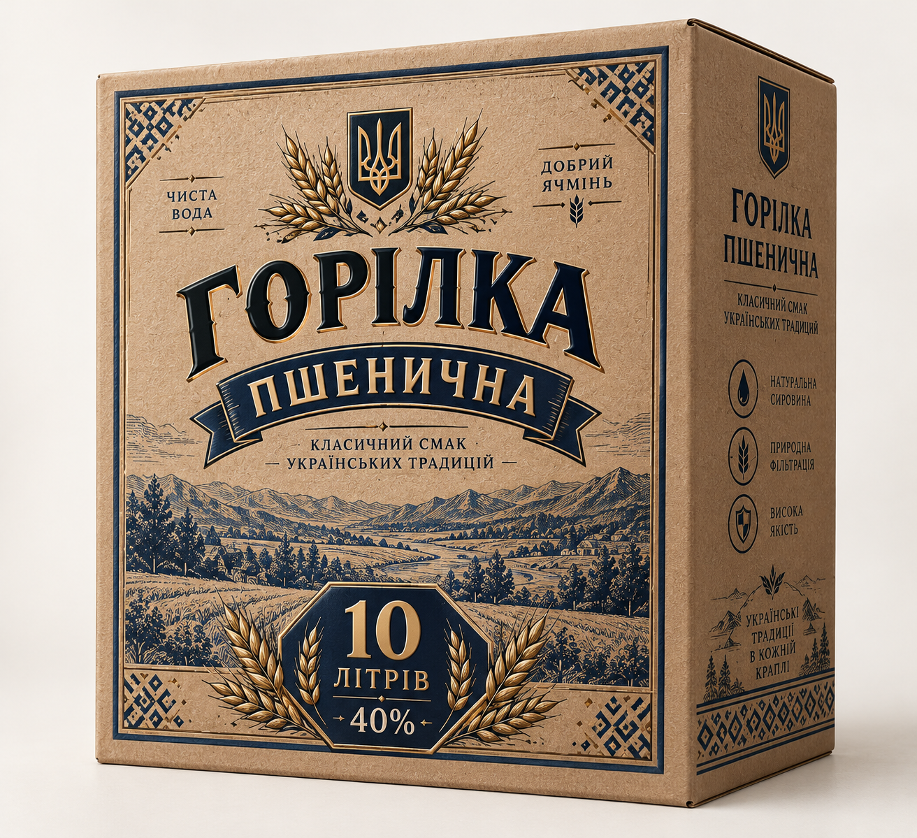 Горілка "Пшенична" 40% 10 літрів у тетрапаку